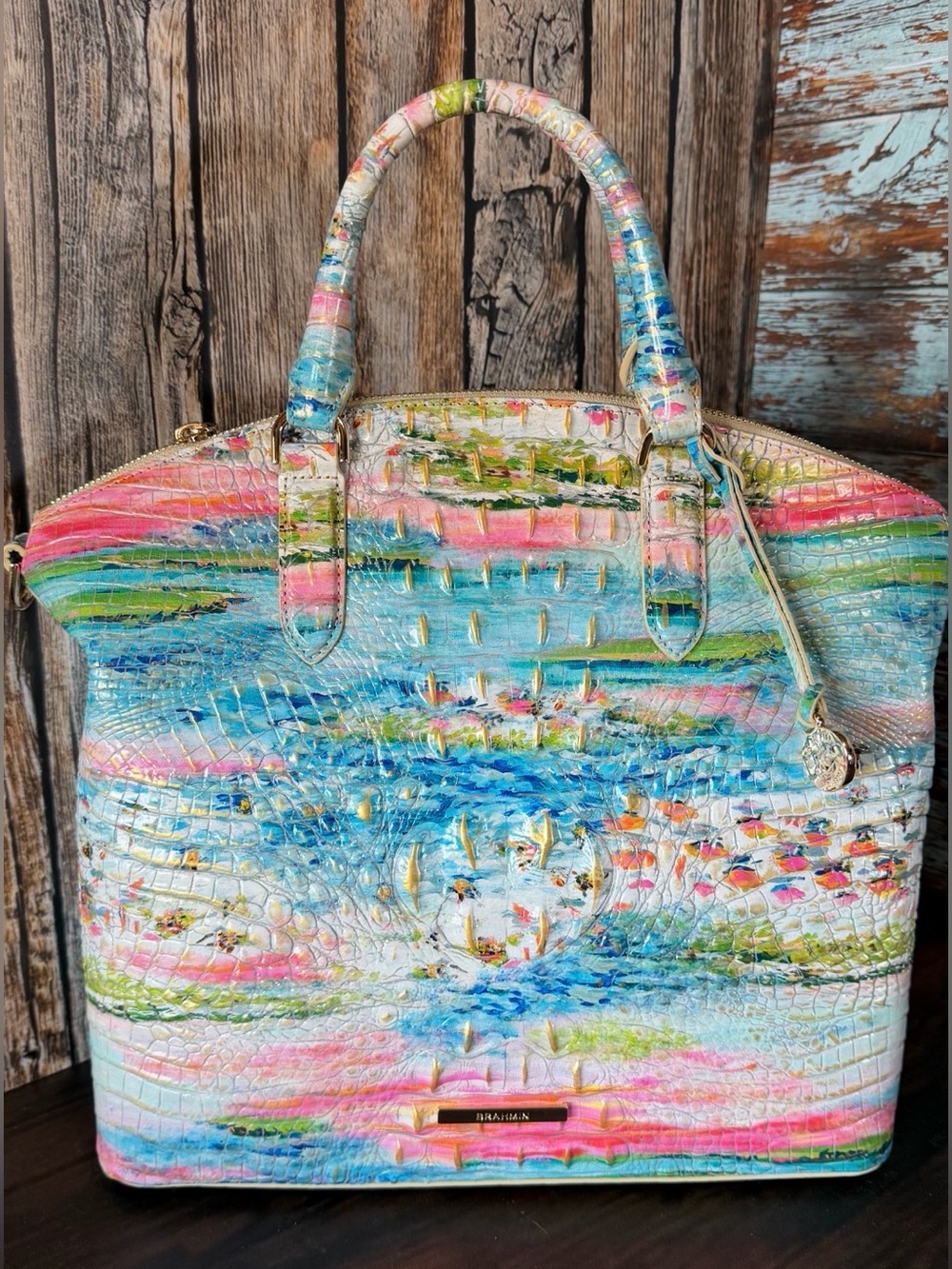 BRAHMIN Large DUXBURY STAYCATION TROPICAL BEAUTY NWT FISH COLORFUL - Picture 7 of 12